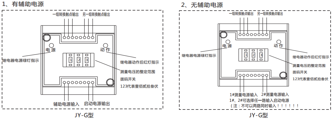 JY-G端子排靜態電壓繼電器使用方法 JY-G端子排靜態電壓繼電器使用方法