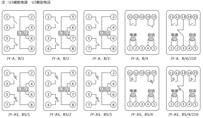 JY-A/3集成電路電壓繼電器內部接線及外引接線圖 JY-A/3集成電路電壓繼電器內部接線及外引接線圖