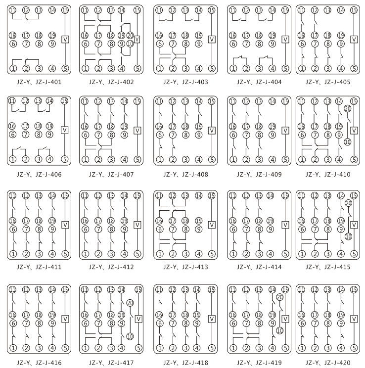JZY(J)-35靜態中間繼電器內部接線圖及外引接線圖 JZY(J)-35靜態中間繼電器內部接線圖及外引接線圖
